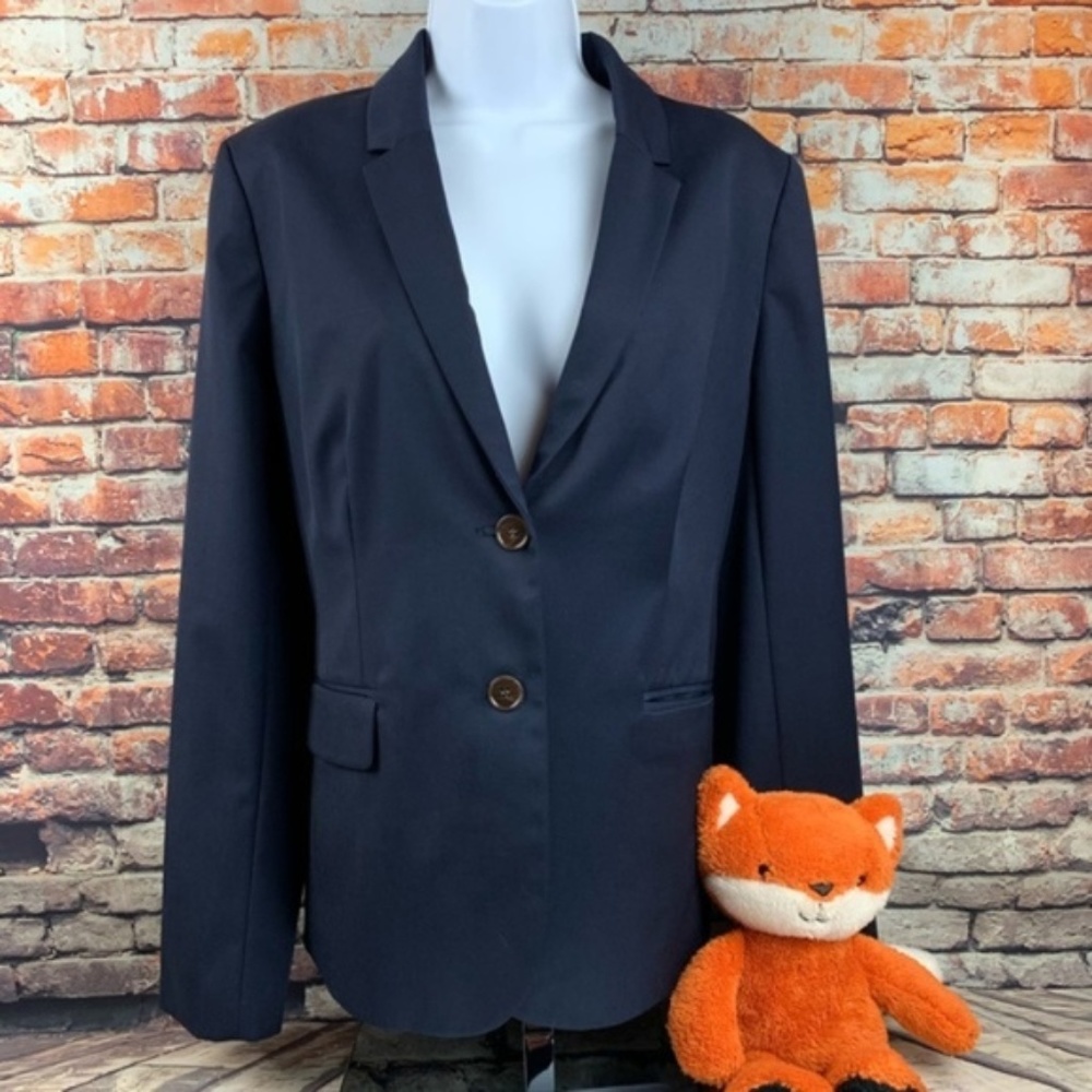 J Crew fitted blue business suit blazer size 16